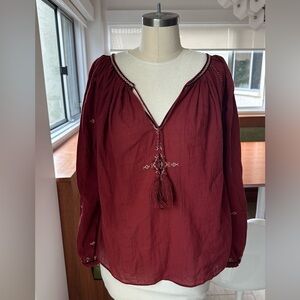 Isabel Marant Relaxed Red Tie Front Blouse